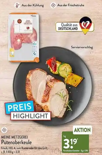 Aldi Nord Meine Metzgerei Putenoberkeule Angebot