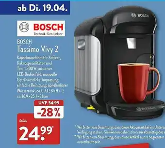 Aldi Nord Bosch Tassimo Vivy 2 Angebot