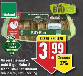 Edeka Unsere Heimat Huhn & Hahn Bio-eier Bioland Angebot