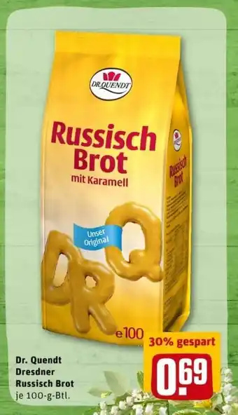 REWE City Dr. Quendt Dresdner Russich Brot 100g Angebot