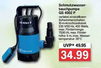 Famila Nord West Güde Schmutzwassertauchpumpe Gs 4002 P Angebot