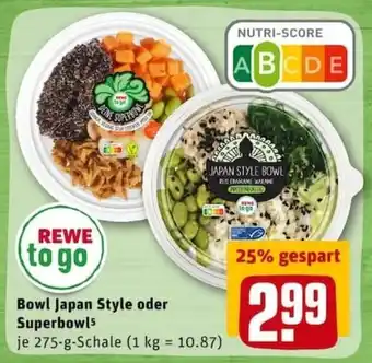 REWE City Bowl Japan Style oder Superbowl 275g Angebot