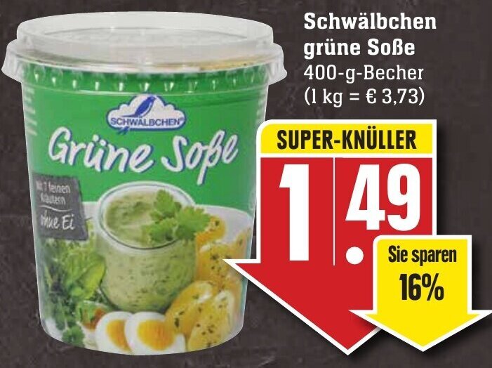 Schwälbchen Grüne Soße 400g Becher Angebot bei Edeka Neukauf