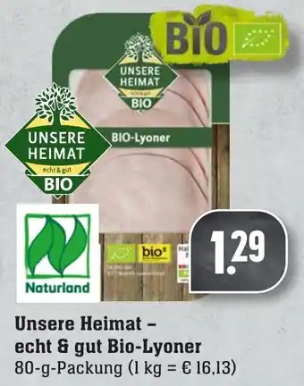 Edeka Neukauf Unsere Heimat echt & gut Bio Lyoner 80g Packung Angebot