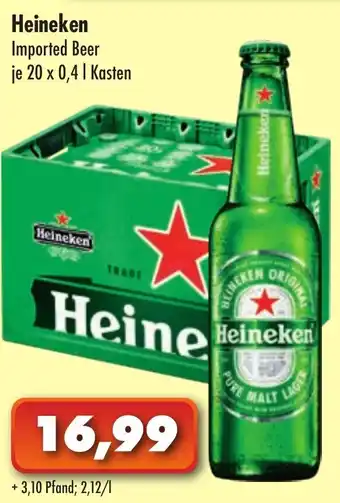 Lösch Depot Heineken Imported Beer 20x0,4L Kasten Angebot