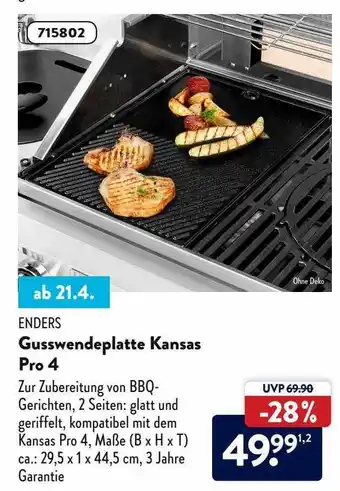 Aldi Nord Enders Gusswendeplatte Kansas Pro 4 Angebot