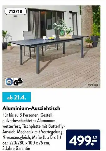 Aldi Nord Aluminium-ausziehtisch Angebot