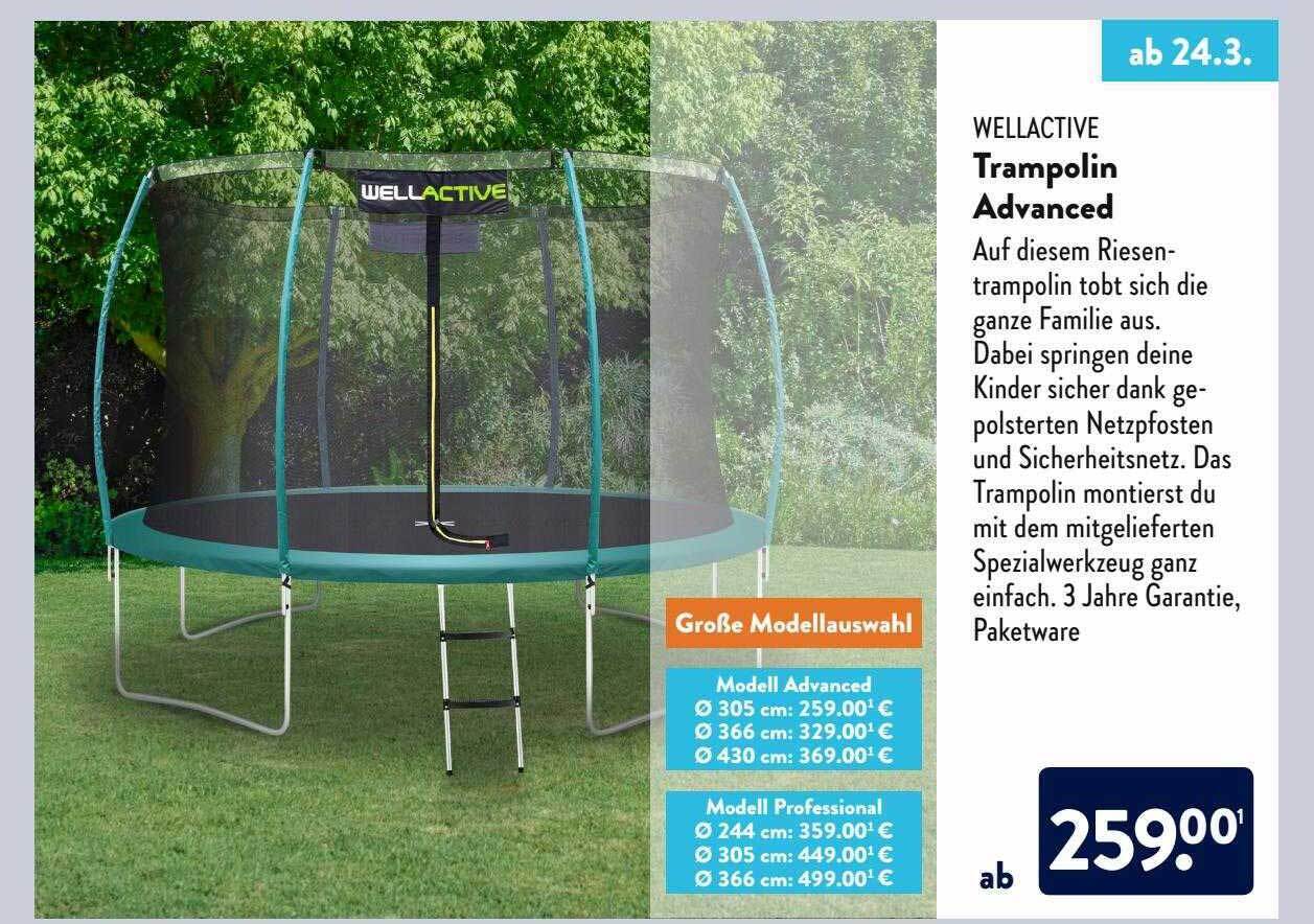 Wellactive Trampolin Advanced Angebot bei Aldi Nord