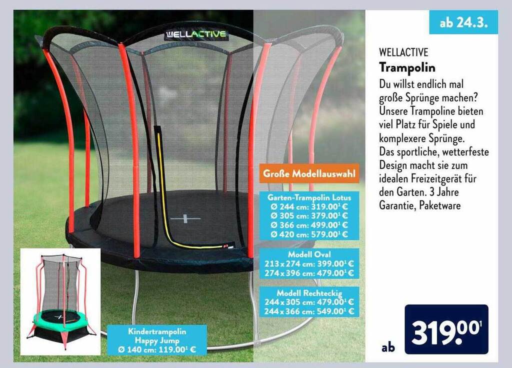 Wellactive Trampolin Angebot bei Aldi Nord