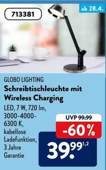 Aldi Süd Globo Lighting Schreibtischleuchte Mit Wireless Charging Angebot