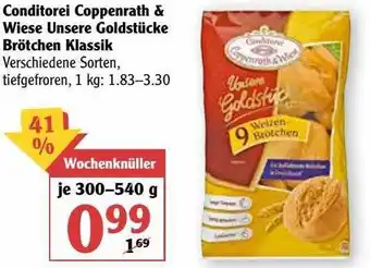 Globus Conditorei Coppenrath & Wiese Unsere Goldstücke Brötchen Klassik Angebot