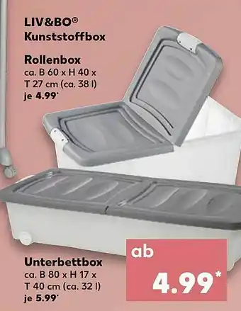 Kaufland Liv&bo Kunststoffbox, Rollenbox Oder Unterbettbox Angebot