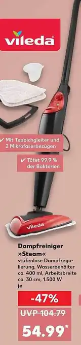 Kaufland Vileda Dampfreiniger „steam“ Angebot