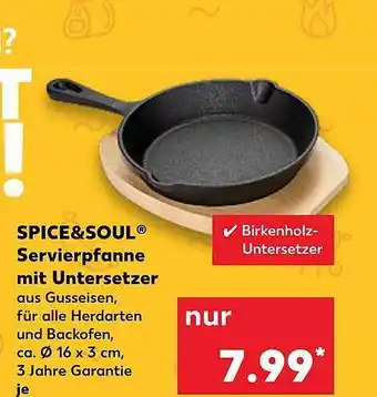 Kaufland Spice&soul Servierpfanne Mit Untersetzer Angebot