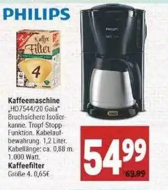 Marktkauf Kaffeemaschine Philips Hd7544.20 Gaia Angebot