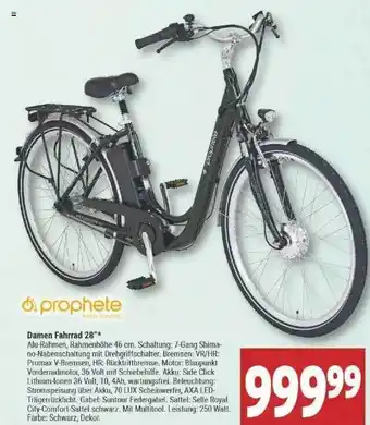 Marktkauf Prophete Damen Fahrrad 28” Angebot