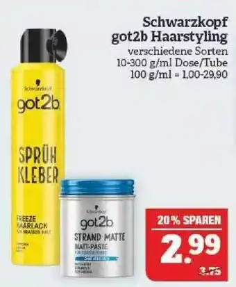 Marktkauf Schwarzkopf Got2b Haarstyling Angebot