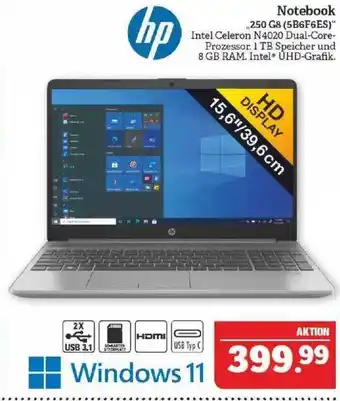 Marktkauf Hp Notebook „250 G8 (5b6f6es)“ Angebot