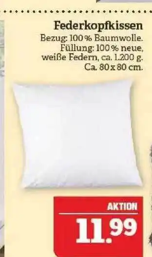 Marktkauf Federkopfkissen Angebot