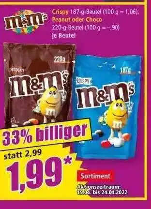 Norma M&m Crispy Peanut Oder Choco Angebot