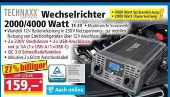 Norma Technaxx Wechselrichter 2000-4000 Watt Angebot