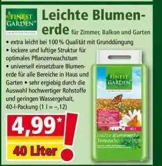 Norma Finest Garden Leichte Blumenerde Angebot