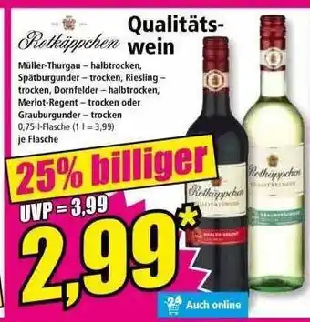 Norma Rotkäppchen Qualitätswein Angebot