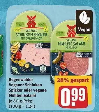 REWE Rügenwalder Veganer Schinken Spicker Oder Vegane Mühlen Salami Angebot