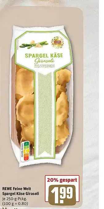 REWE Rewe Feine Welt Spargel Käse Gräsoli Angebot