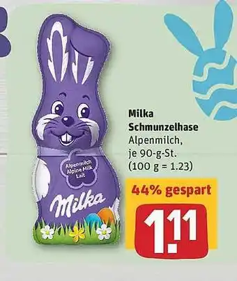 REWE Milka Schmunzelhase Angebot