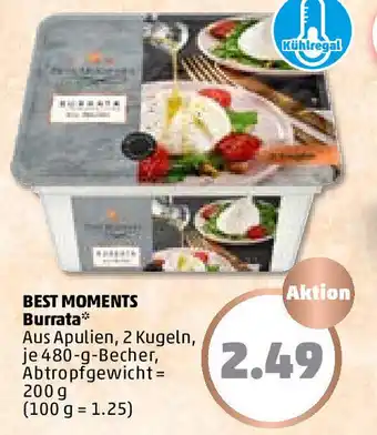 PENNY Best Moments Burrata 480g Becher Angebot