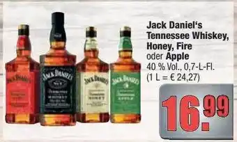 alldrink Jack Daniel's Tennessee Whiskey, Hone, Fire Oder Apple Angebot