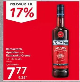 Selgros Ramazzotti, Aperitivo Oder Crema Angebot