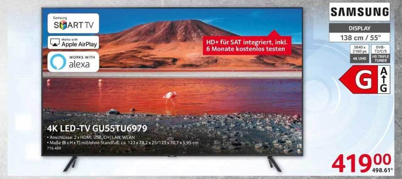 Samsung 4k Ledtv Gu55tu6979 Angebot bei Selgros