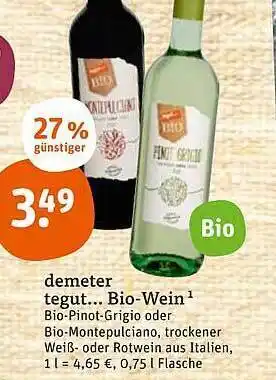 tegut Demeter Bio-wein Angebot