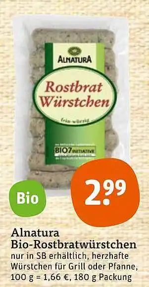 tegut Alnatura Bio-rostbratwürstchen Angebot