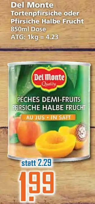 Klaas und Kock Del Monte Tortenpfirsiche oder Pfirsiche Halbe Frucht 850ml Angebot