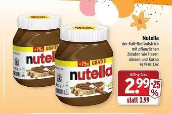 Wasgau Nutella Angebot