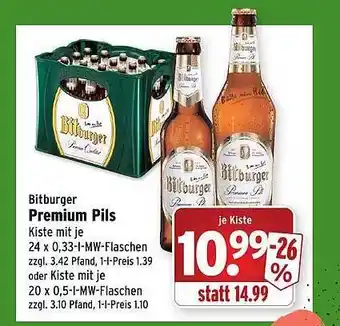 Wasgau Bitburger Premium Pils Angebot