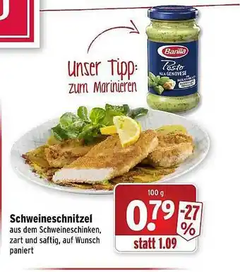 Wasgau Barilla Schweineschnitzel Angebot