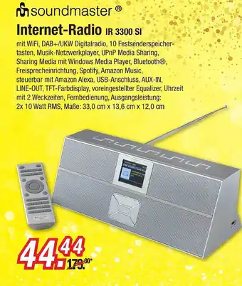 Zimmermann Soundmaster Internet-radio Ir 3300 Sl Angebot