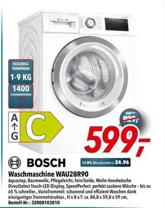 dodenhof Bosch Waschmaschine Wau28r90 Angebot