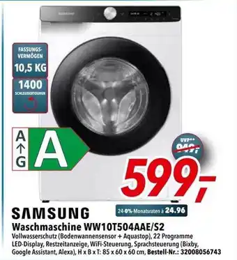 dodenhof Samsung Waschmaschine Ww10t504aae.s2 Angebot