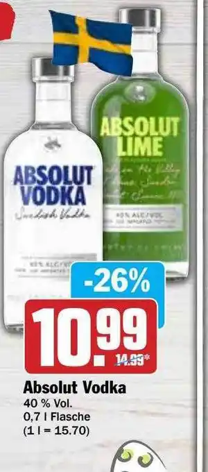 Hit Absolut Vodka Angebot