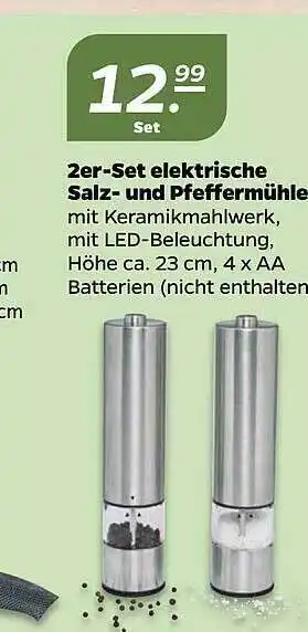 NETTO 2er-set Elektrische Salz- Und Pfeffermühle Angebot