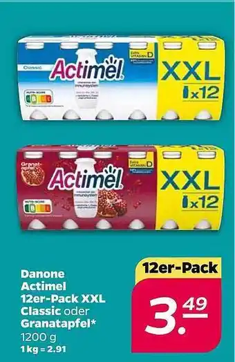 NETTO Danone Actimel 12er-pack XXL Classic Oder Granatapfel Angebot