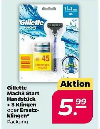 NETTO Gillette Mach3 Start Handstück + 3 Klingen Oder Ersatzklingen Angebot