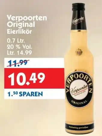 Hol'ab Getränkemarkt Verpoorten Original Eierlikör 0,7L Angebot