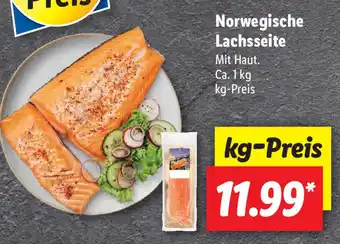 Lidl Norwegische Lachsseite 1kg Angebot