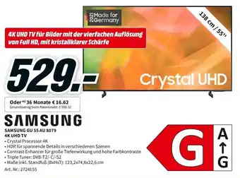 MediaMarkt Samsung GU 55 AU 8079 4K UHD TV Angebot